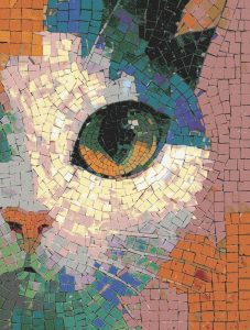 Mysterious Cat Eye Mosaic Art