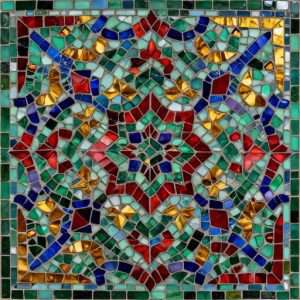 Emerald Eastern Pattern Mosaic Wall Art