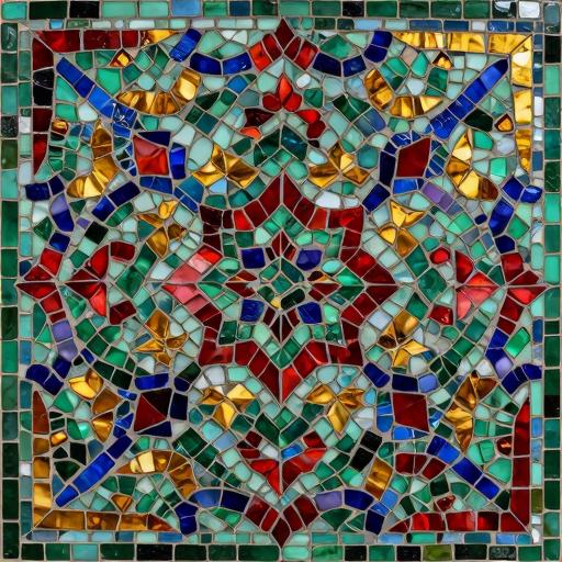 Emerald Eastern Pattern Mosaic Wall Art