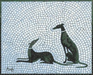 Elegant Greyhounds Mosaic Art