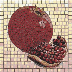 Pomegranate Still Life Mosaic Art – 60×60 cm