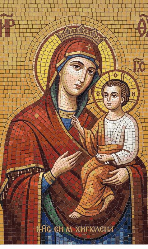Classical Mosaic of Virgin Mary and Child Jesus