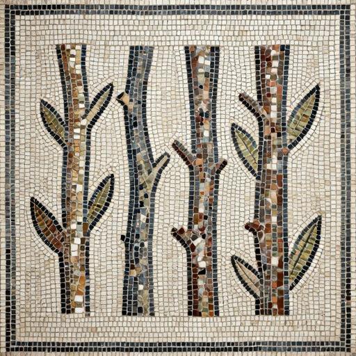 Bamboo Stems Mosaic Art - Opus Tessellatum