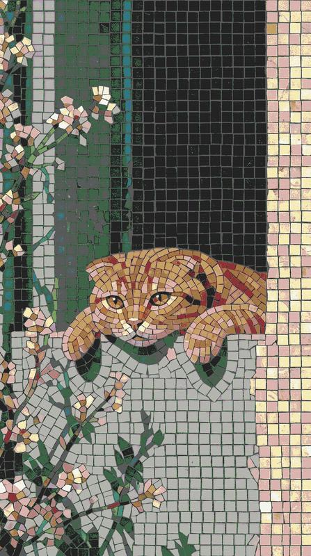 Curious Ginger Cat Mosaic Art