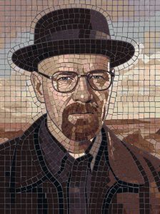 Mosaic Portrait of a Man in a Black Hat