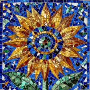 Florentine Mosaic Sunflower – Custom Handmade Art