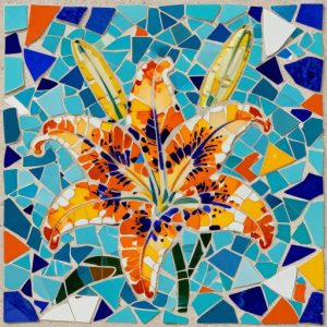 Trencadís Style Lily Flower Mosaic