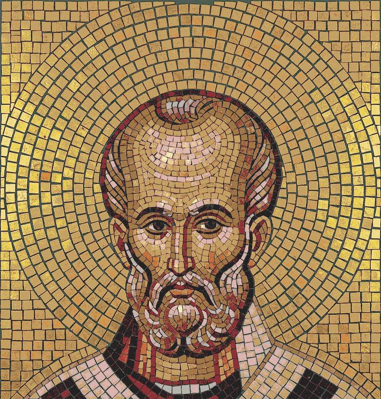 Golden Mosaic Portrait of a Saint