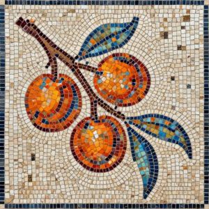 Apricots on a Branch Mosaic Art – Opus Tessellatum