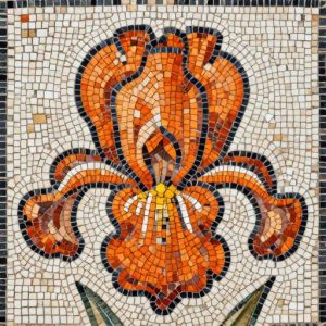 Orange Iris Mosaic Art – Opus Tessellatum