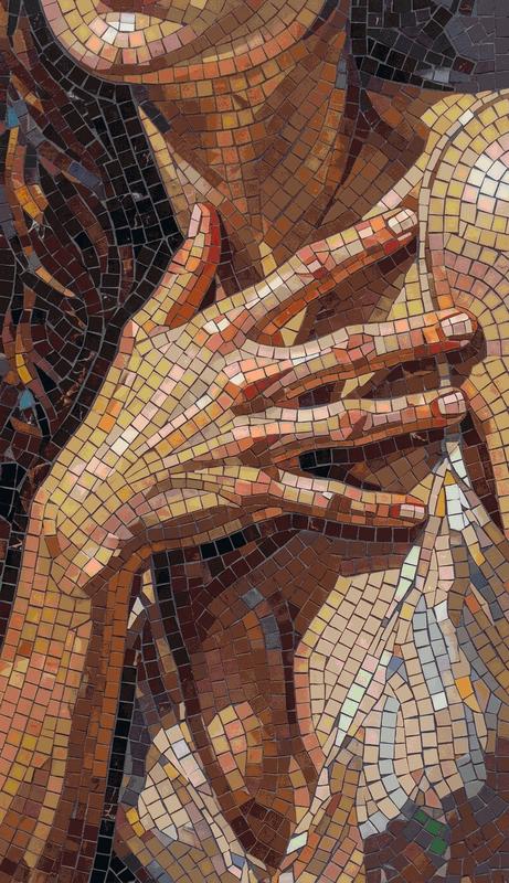 Intimate Touch Mosaic Art - Warm Earthy Tones