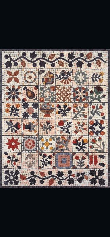 Ancient Style Floral Mosaic Art - 25x54 cm