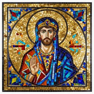 Byzantine Mosaic Portrait of a Royal Figure