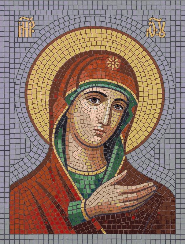 Classical Mosaic Portrait of the Madonna