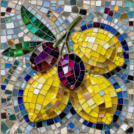 Italian Style Lemons and Olives Mosaic Art