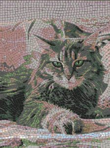 Mosaic Cat Portrait – Elegant Wall Art