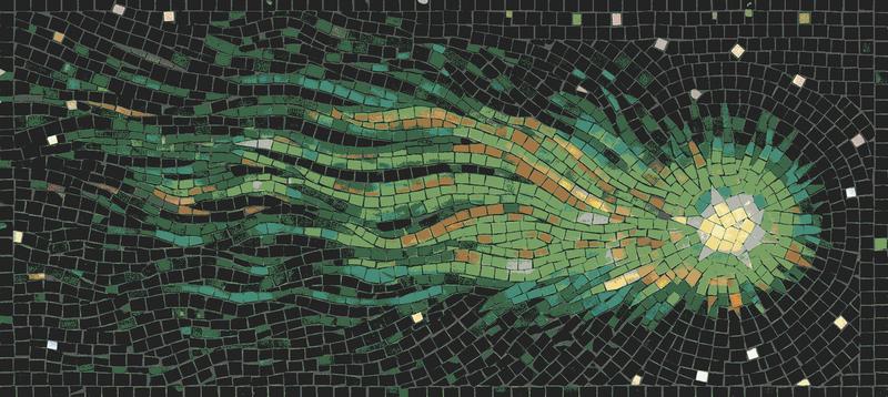 Cosmic Comet Mosaic Art - Celestial Energy