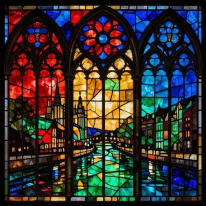 Hogwarts at Night Stained Glass Mosaic Art