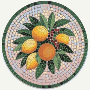 Citrus Fruit Circular Mosaic Art – 50×50 cm