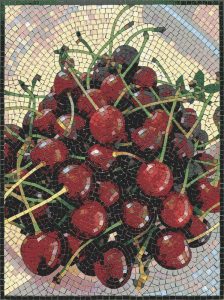 Ripe Cherries Mosaic Art – Still Life