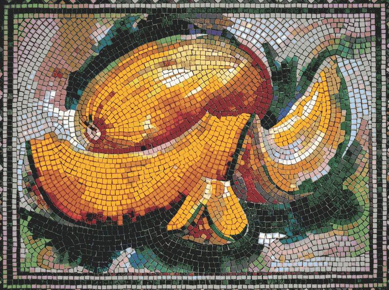 Vibrant Lemon Mosaic Art - Handcrafted Fruit Decor