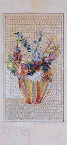 Colorful Flower Bouquet Mosaic Art