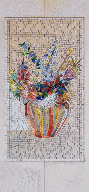 Colorful Flower Bouquet Mosaic Art