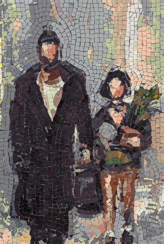 Romantic Couple Mosaic Art - Timeless Love