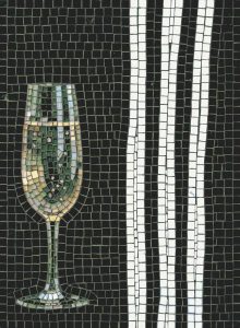 Elegant Champagne Glass Mosaic Art