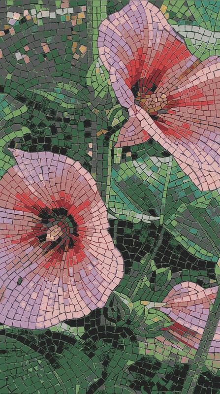 Pink Morning Glory Mosaic Art