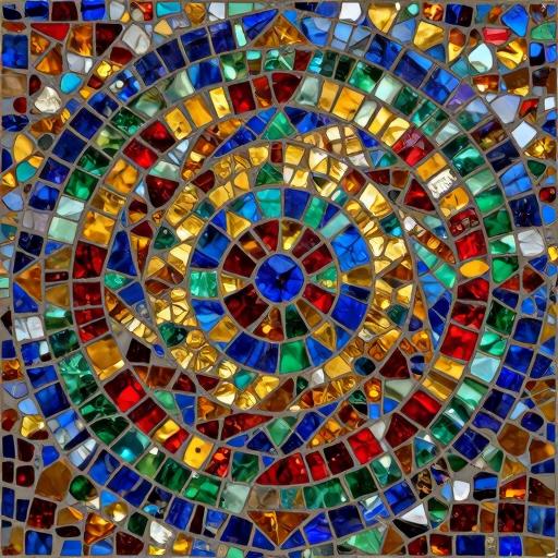 Vibrant Concentric Circle Mosaic Art - Custom Size