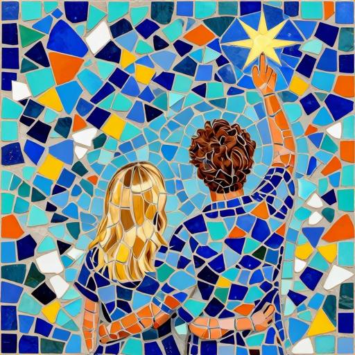 Starry Night Couple - Trencadís Mosaic Art