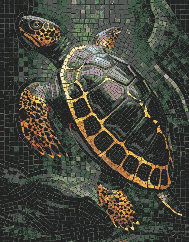 Sea Turtle Mosaic Art - Classic AI Style