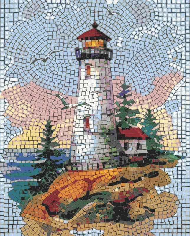 Lighthouse Coastal Mosaic Art