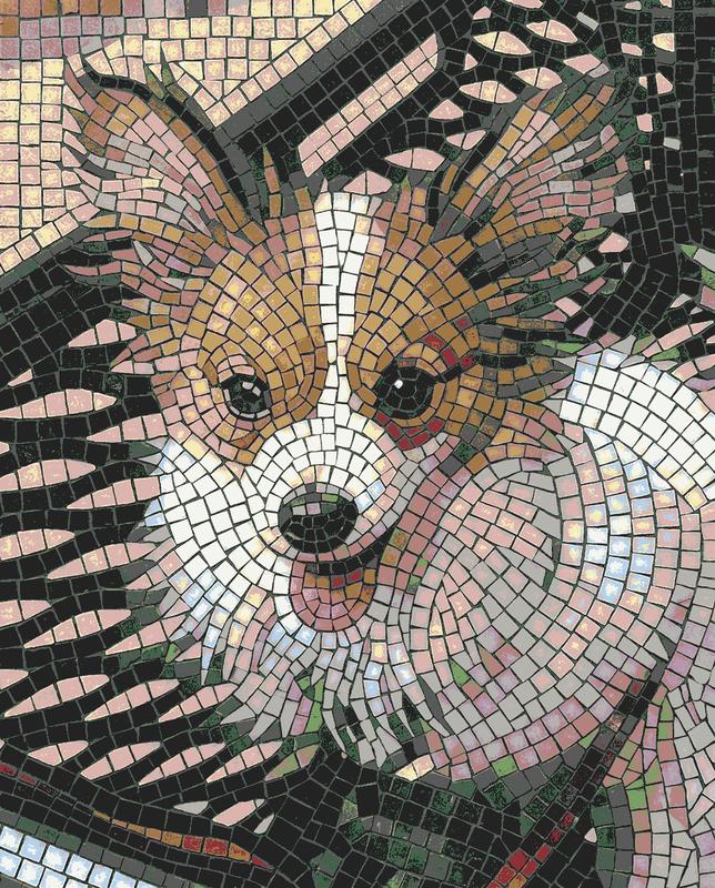 Corgi Dog Mosaic Art - Vibrant Pet Portrait
