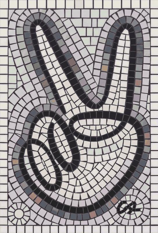 Peace Sign Grayscale Mosaic Art