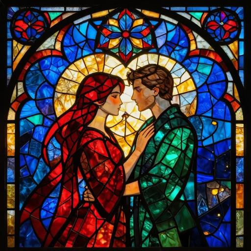Eternal Love Stained Glass Mosaic Art - Custom Size