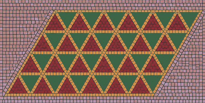 Geometric Red Triangle Mosaic Art