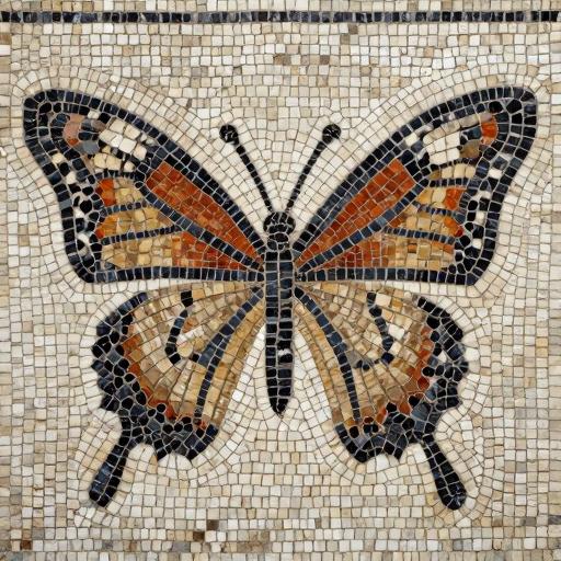 Handcrafted Butterfly Mosaic Art - Opus Tessellatum