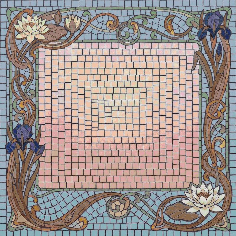 Art Nouveau Floral Mosaic Panel | 180x180 cm