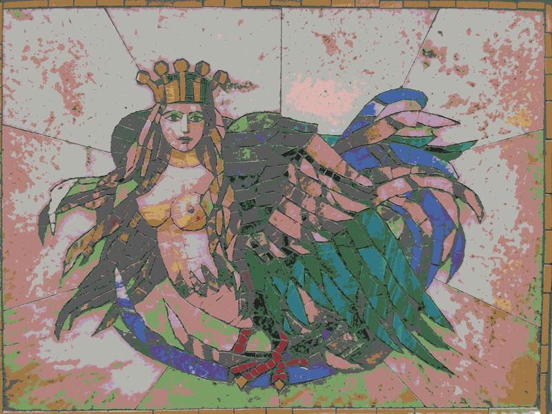 Mythical Winged Queen Mosaic Art - 60x45 cm