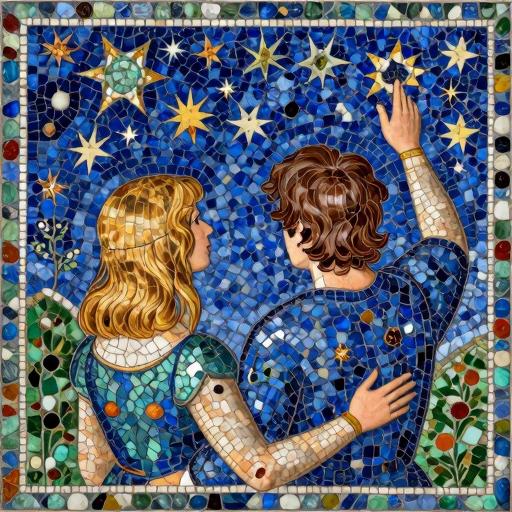 Lovers Under the Stars Mosaic Art | Florentine Style
