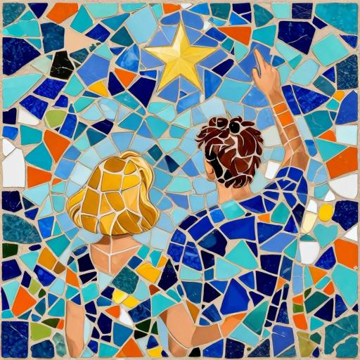 Starry Night Romance Trencadís Mosaic Art