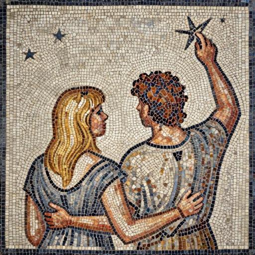 "Couple Under the Stars" Mosaic Art