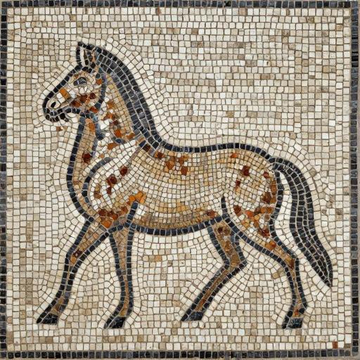 Custom Opus Tessellatum Horse Mosaic Art
