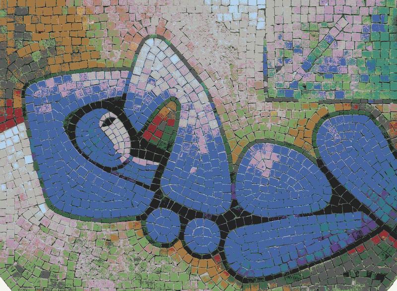 Abstract Blue Mosaic Art - 60x44 cm