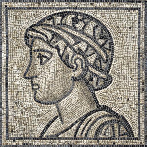 Ancient Profile Mosaic - Opus Tessellatum Art