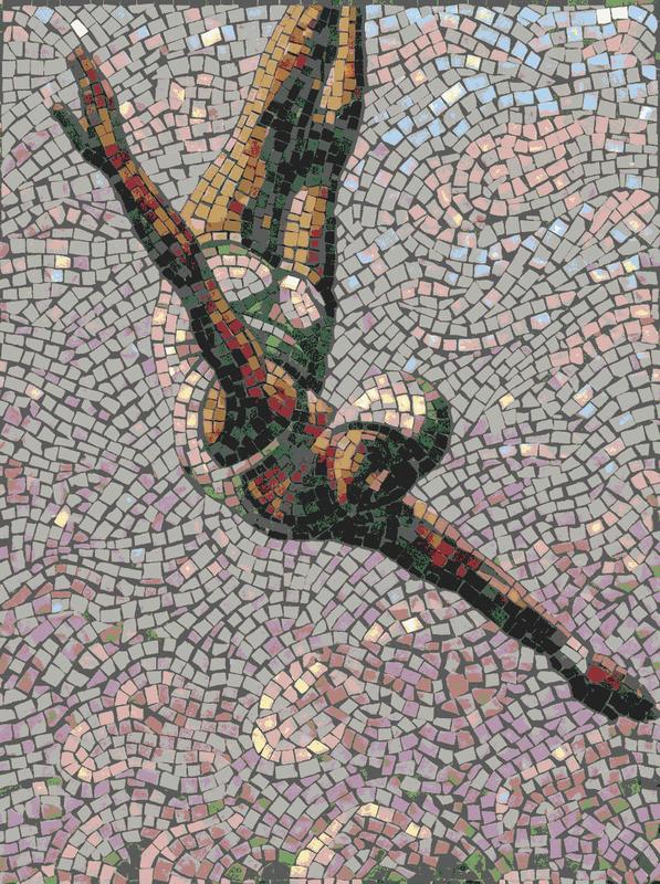 Graceful Dive Mosaic Art - 100x133 cm